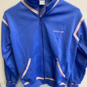 Y2K vintage adidas Royal Blue Track Jacket with Pink Trim
